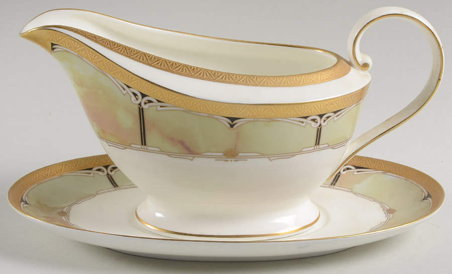 Coronation Celadon Gravy Boat & Underplate by Mikasa-1