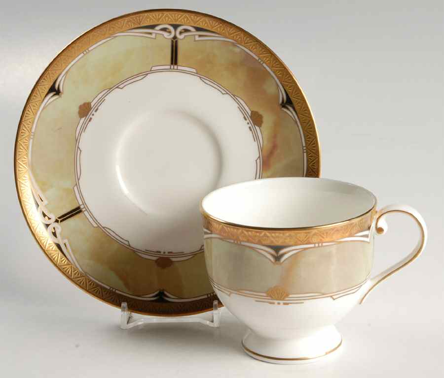 Coronation Celadon Footed Cup & Saucer Set by Mikasa-1