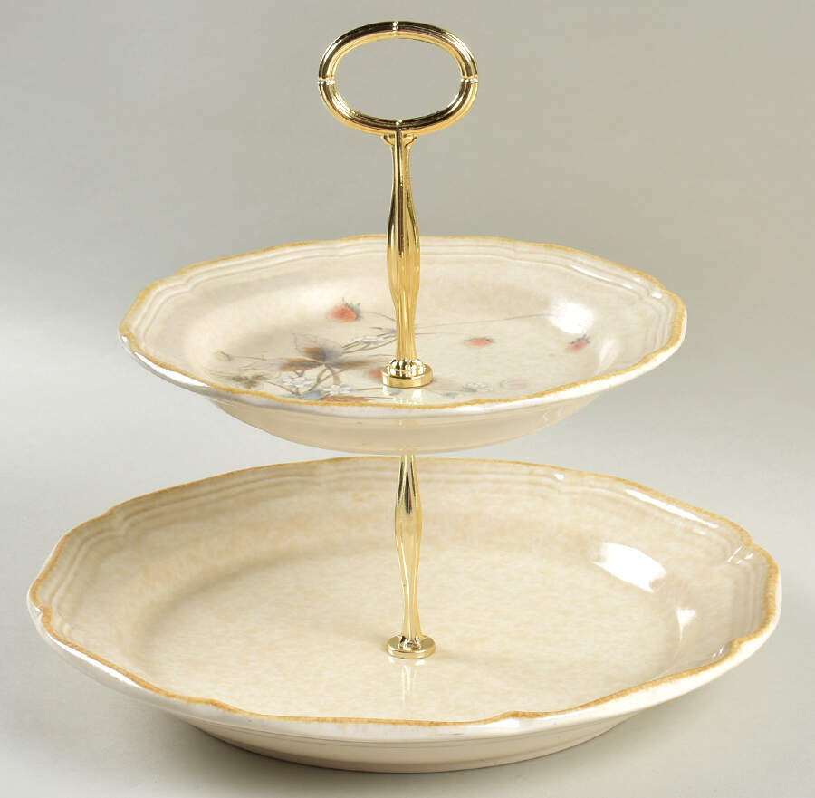 Country Charm 6 5/8"-10"  2 Tiered Serving Tray (Dp, Sp) HC by Mikasa-1