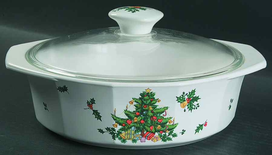 Continental Christmas 1.25 Qt Round Covered Casserole by Mikasa-1