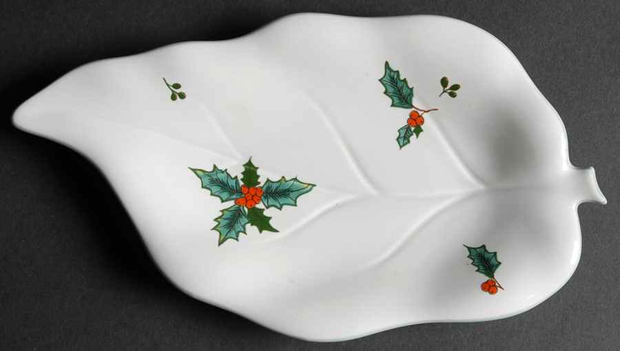 Continental Christmas Leaf Shaped Dish by Mikasa-1