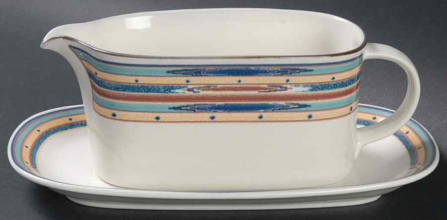 Color Circuit Gravy Boat & Underplate (Relish/Butter) by Mikasa-1