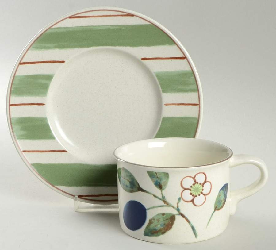Country Cottage Flat Cup & Saucer Set by Mikasa-1