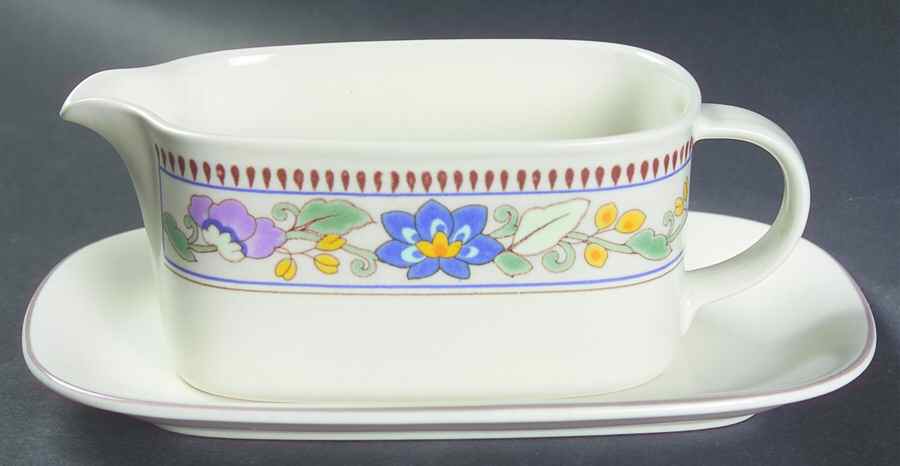 Costa Del Sol Gravy Boat & Underplate (Relish/Butter) by Mikasa-1