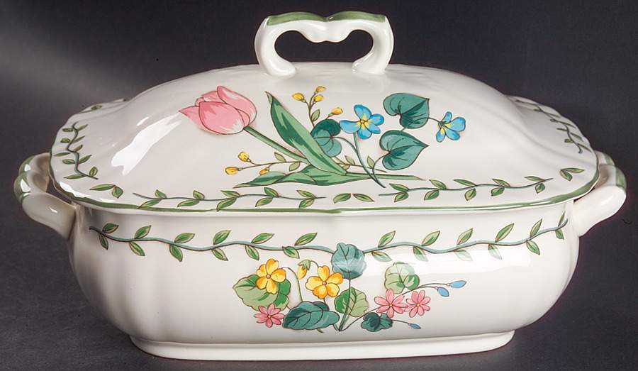 Country Fleur Rectangular Covered Vegetable by Mikasa-1
