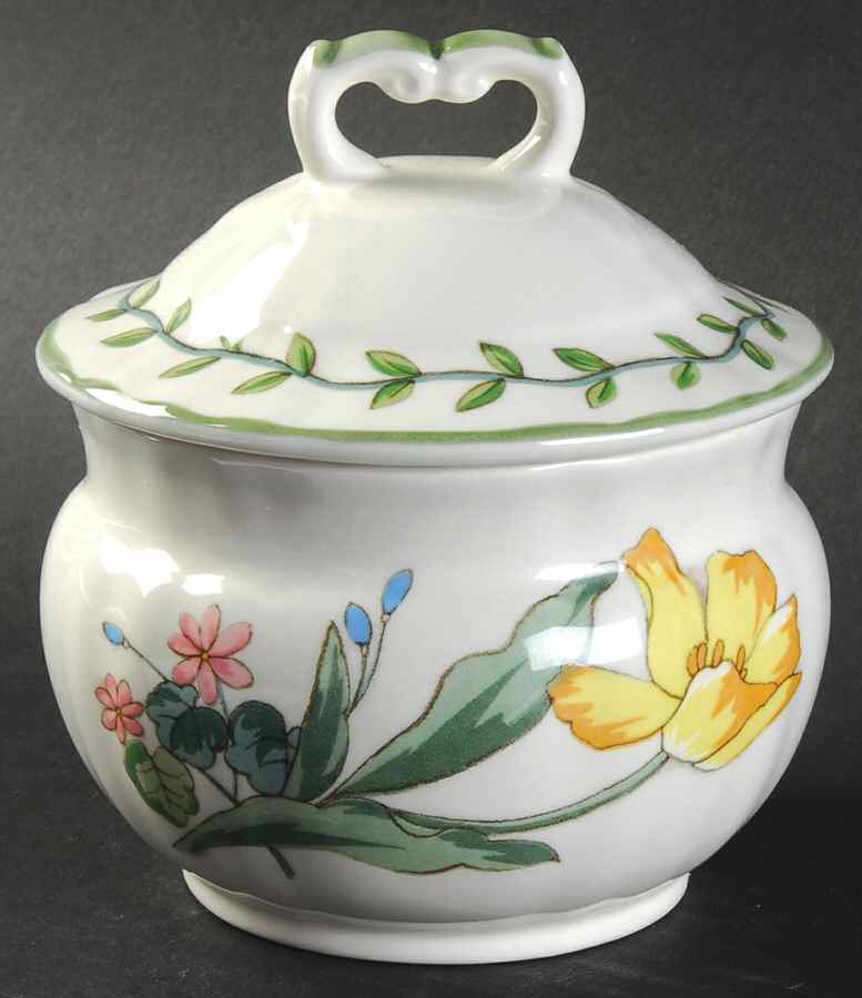 Country Fleur Sugar Bowl & Lid by Mikasa-1
