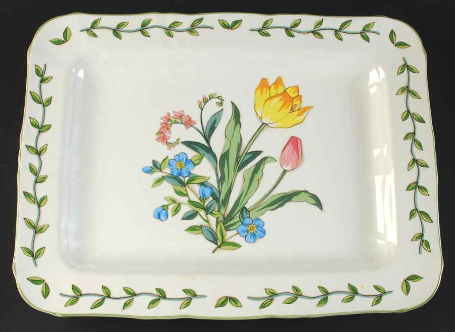 Country Fleur 15" Rectangular Serving Platter by Mikasa-1