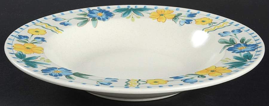 Country Flowers Large Rim Soup Bowl by Mikasa-1