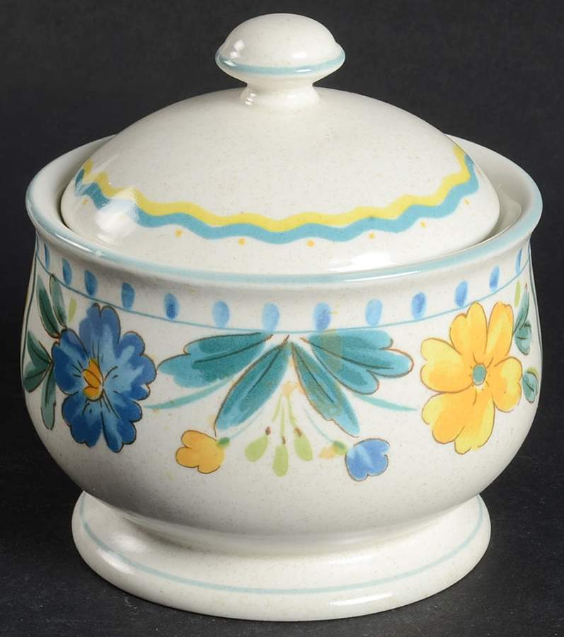 Country Flowers Sugar Bowl & Lid by Mikasa-1