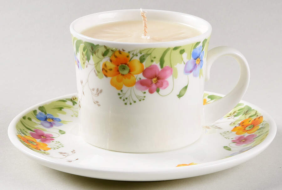 Country Garden Scented Cup & Saucer Candle-Vanilla  HC by Mikasa-1