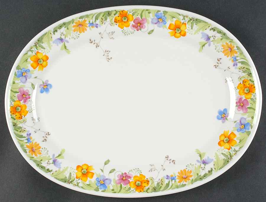 Country Garden 14" Oval Serving Platter by Mikasa-1