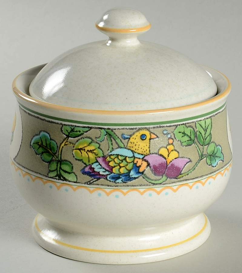 Courtship Garden Sugar Bowl & Lid by Mikasa-1