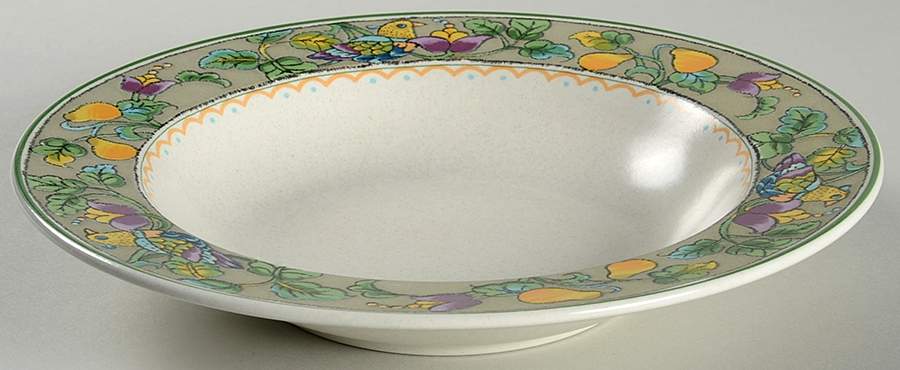 Courtship Garden Large Rim Soup Bowl by Mikasa-1