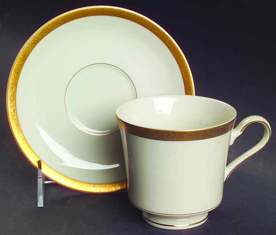 Colony Gold Footed Cup & Saucer Set by Mikasa-1