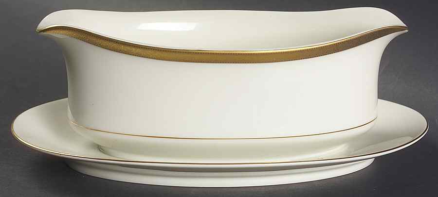 Colony Gold Gravy Boat with Attached Underplate by Mikasa-1