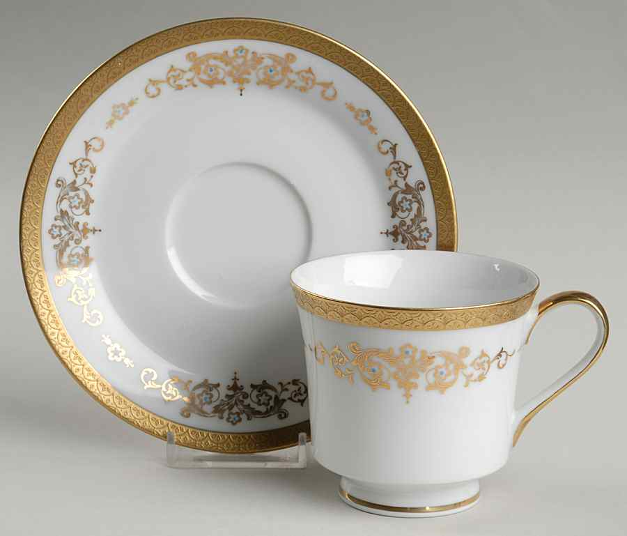 Colony Gold Footed Cup & Saucer Set by Mikasa-1