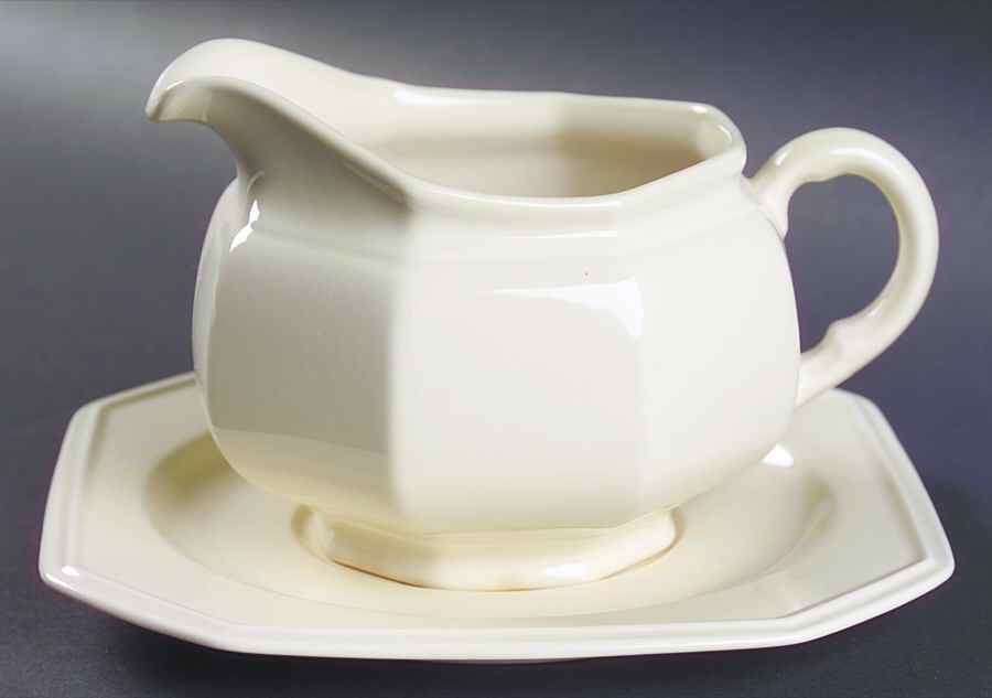 Continental Ivory Gravy Boat & Underplate by Mikasa-1