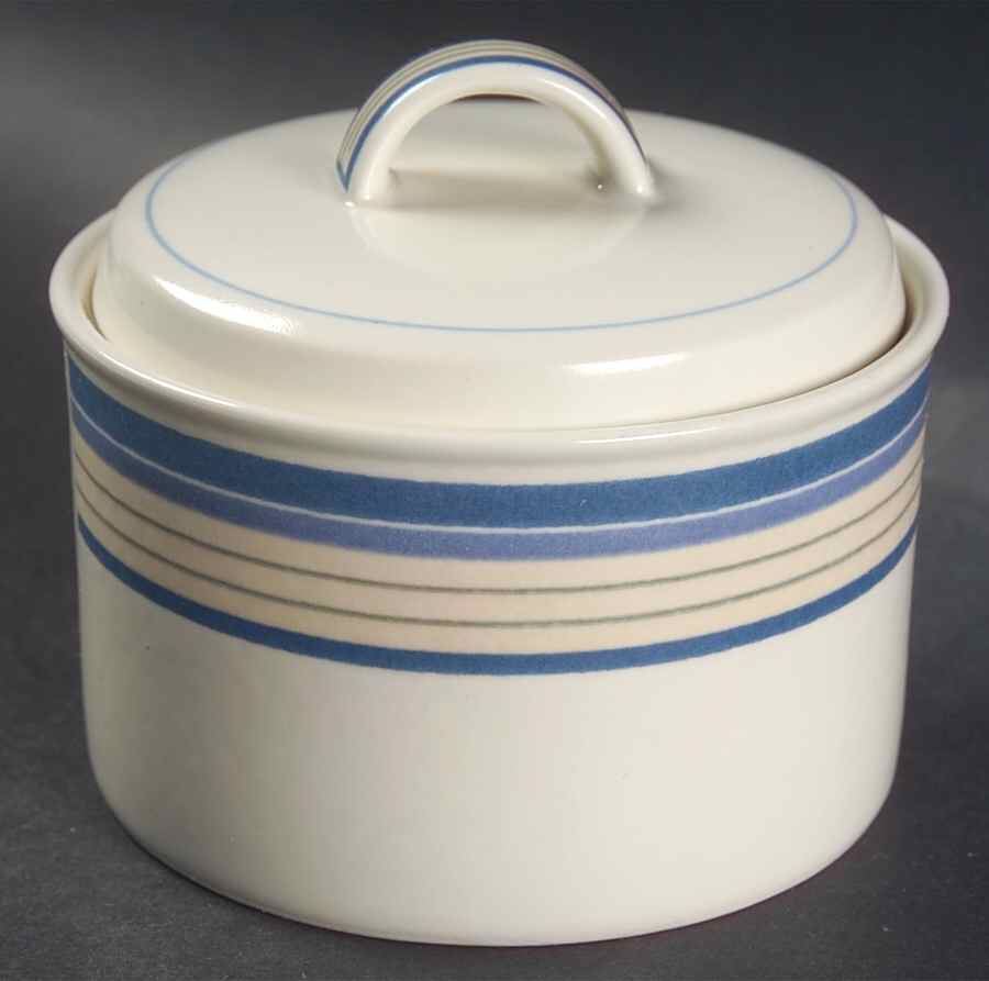 Concentric Indigo Sugar Bowl & Lid by Mikasa-1