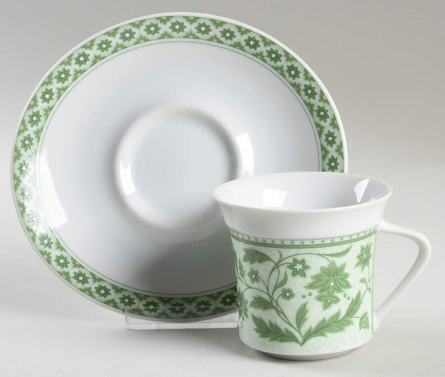 Coleen Green Flat Cup & Saucer Set by Mikasa-1