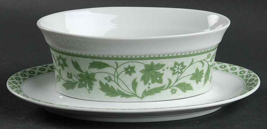 Coleen Green Gravy Boat & Underplate by Mikasa-1