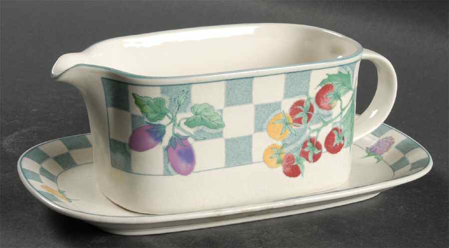 Country Market Gravy Boat & Underplate (Relish/Butter) by Mikasa-1