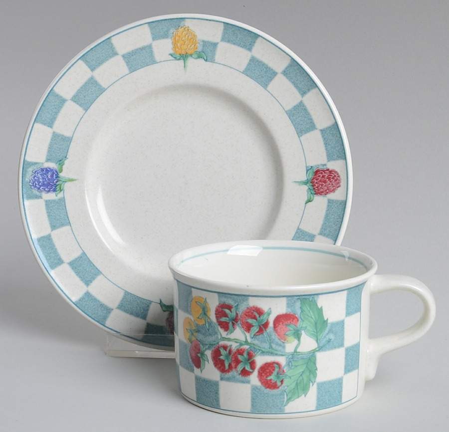 Country Market Flat Cup & Saucer Set by Mikasa-1
