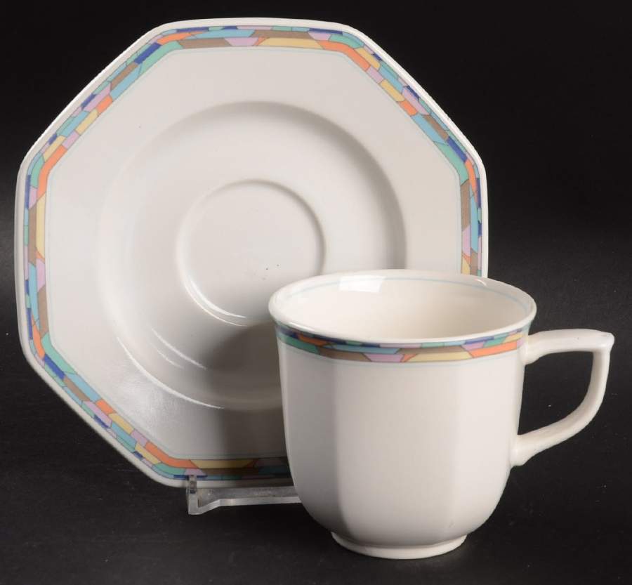 Color Parade Flat Cup & Saucer Set by Mikasa-1