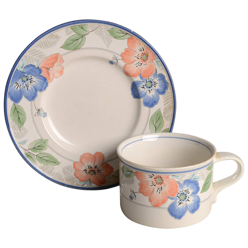 Country Poppies Flat Cup & Saucer Set by Mikasa-1