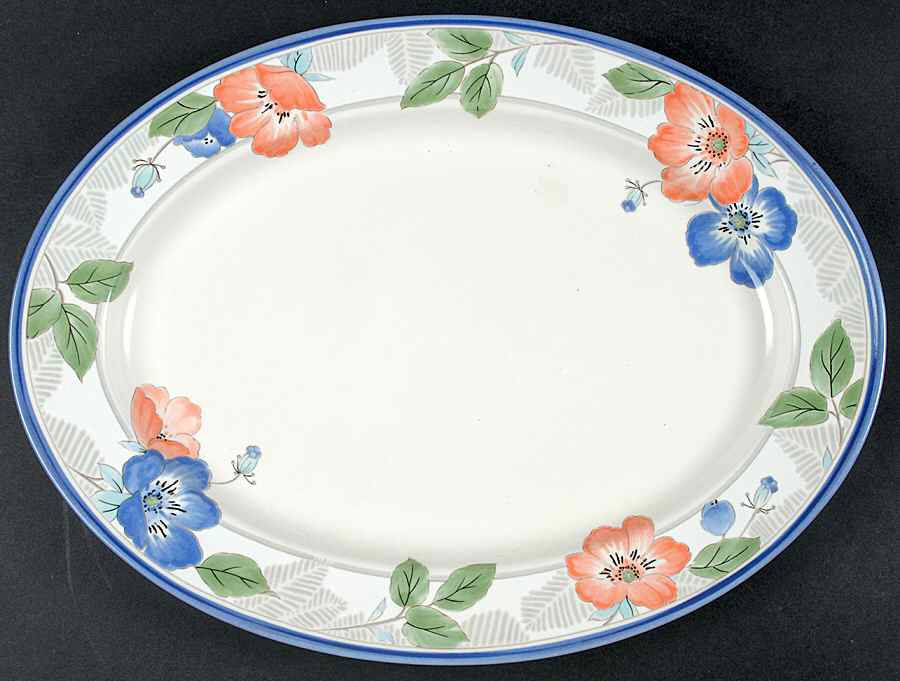 Country Poppies 15" Oval Serving Platter by Mikasa-1