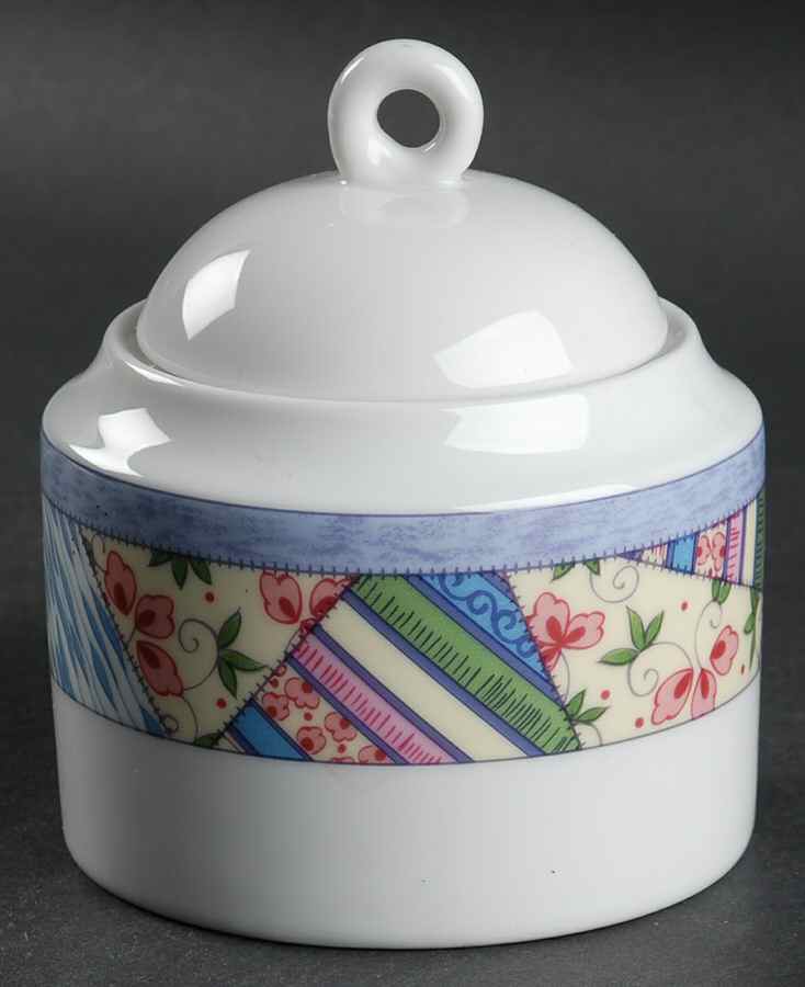 Country Quilt Sugar Bowl & Lid by Mikasa-1