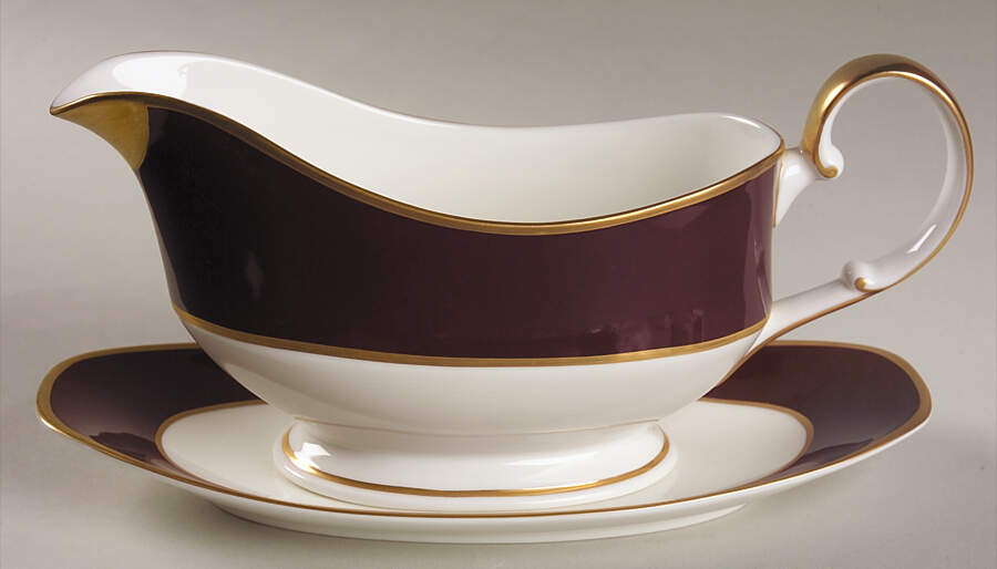 Cordovan Gravy Boat & Underplate by Mikasa-1