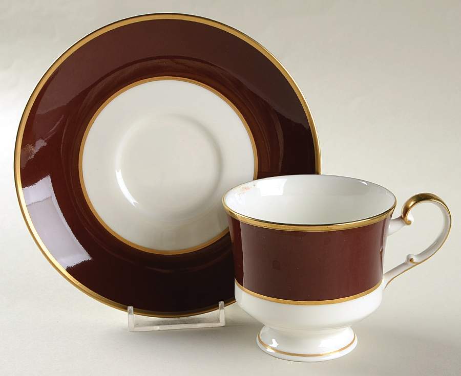 Cordovan Footed Cup & Saucer Set by Mikasa-1