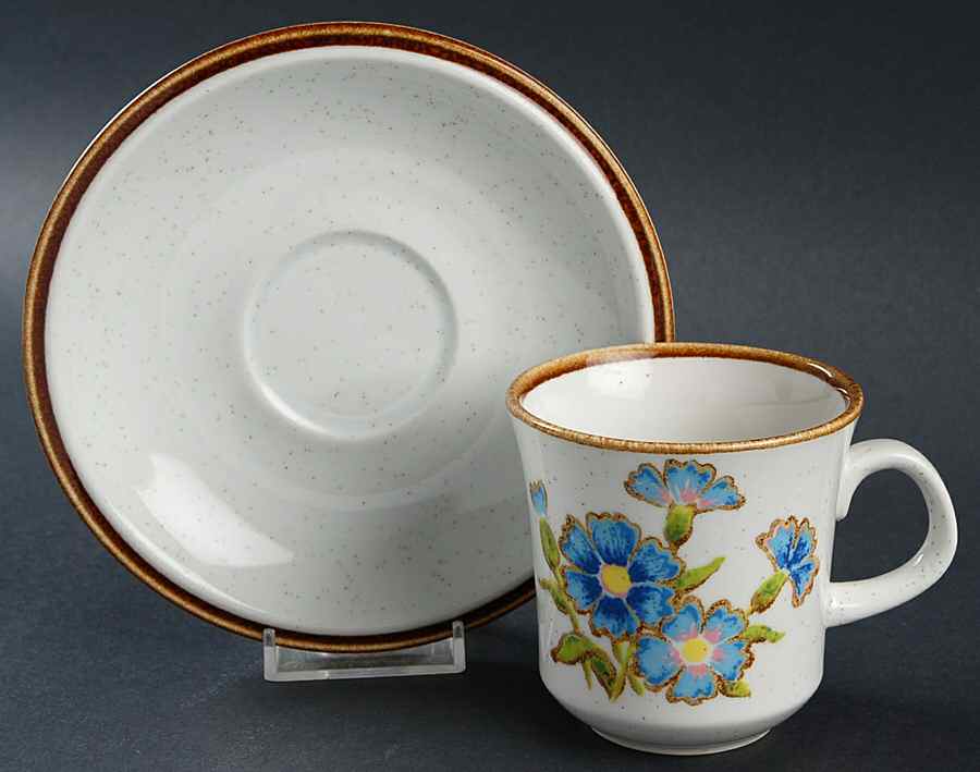 Cornflower Flat Cup & Saucer Set by Mikasa-1