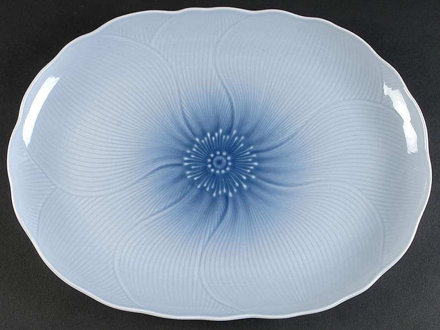 Cornflower Blue 14" Oval Serving Platter by Mikasa-1