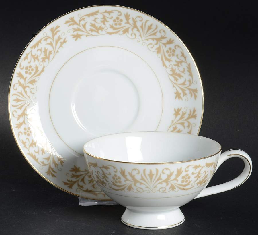 Corona Footed Cup & Saucer Set by Mikasa-1
