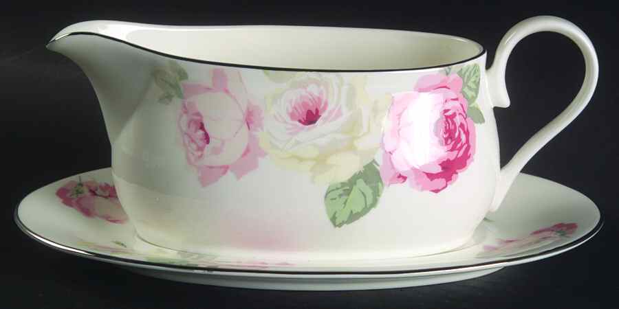 Country Roses Gravy Boat & Underplate by Mikasa-1