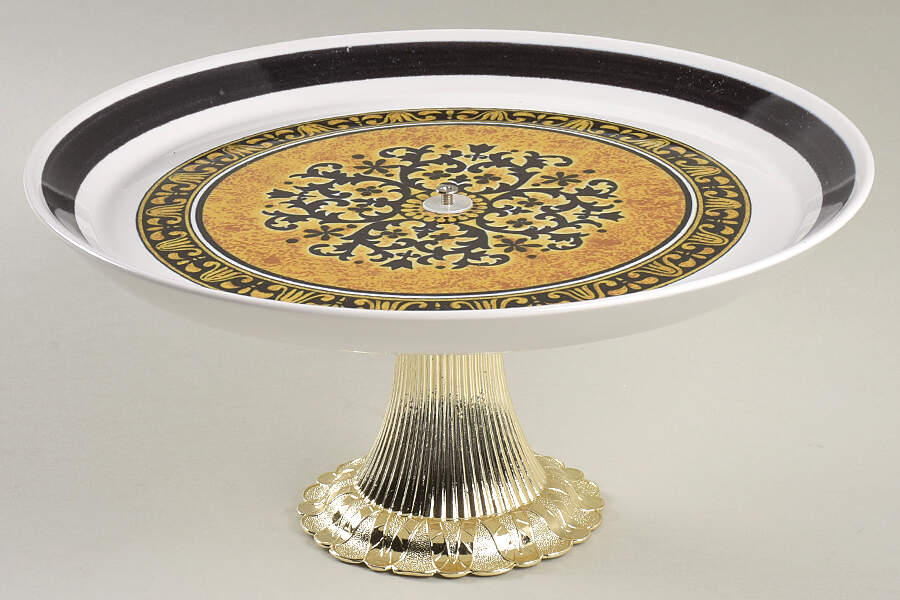 Cortez Cake Stand with 4"-5" Metal Pedestal  Hc by Mikasa-1
