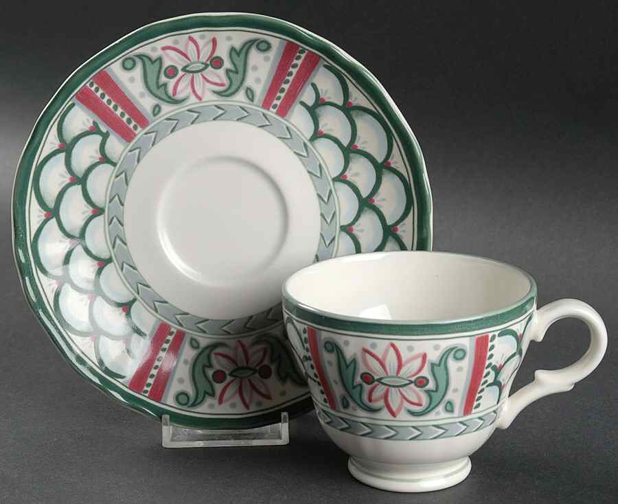 Country Scene Footed Cup & Saucer Set by Mikasa-1