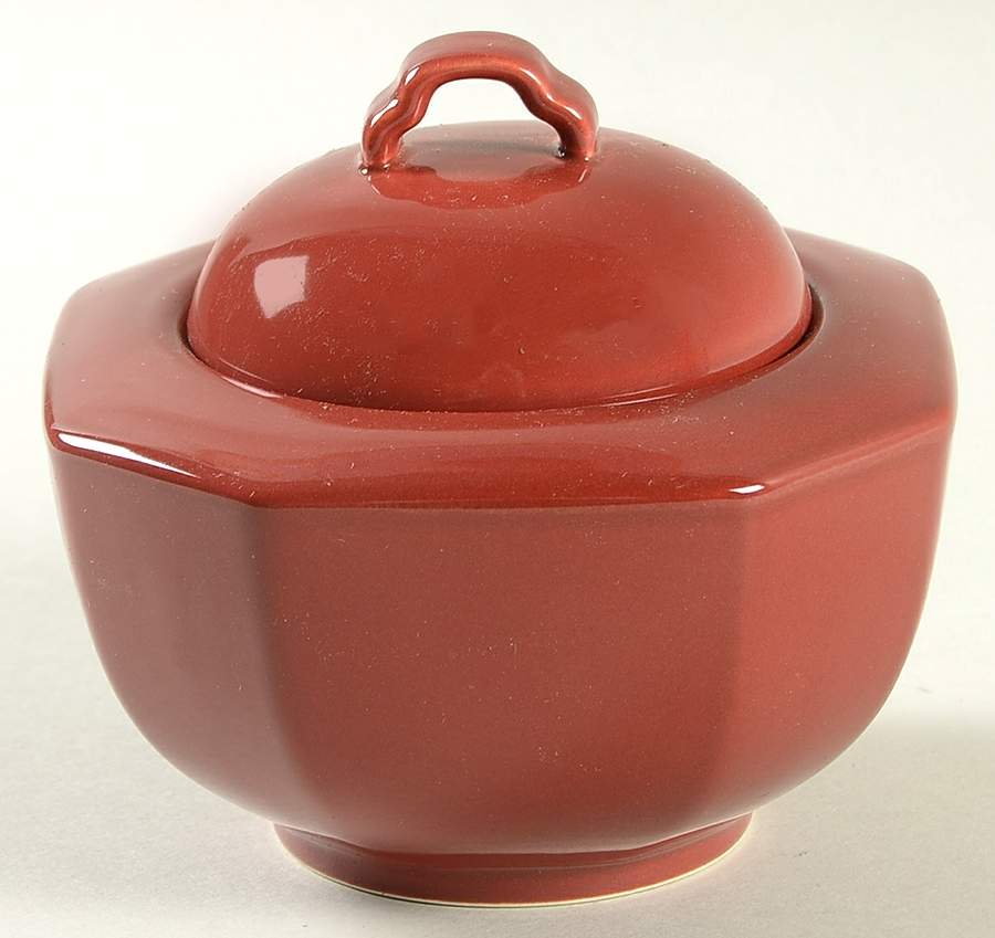 Color Spectrum Cinnabar Sugar Bowl & Lid by Mikasa-1