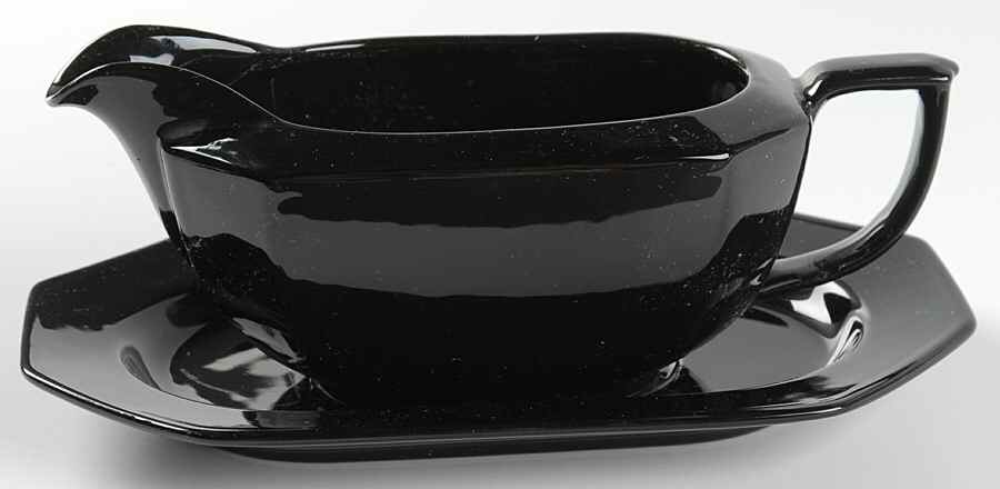 Color Spectrum Indigo Black Gravy Boat & Underplate by Mikasa-1