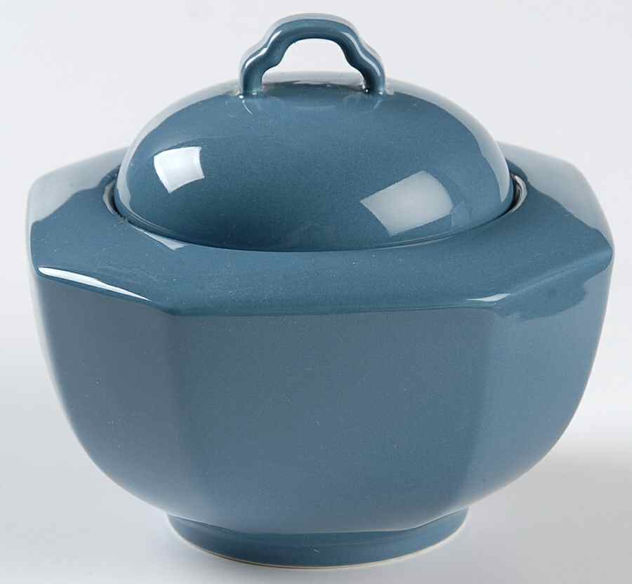 Color Spectrum Colonial Blue Sugar Bowl & Lid by Mikasa-1