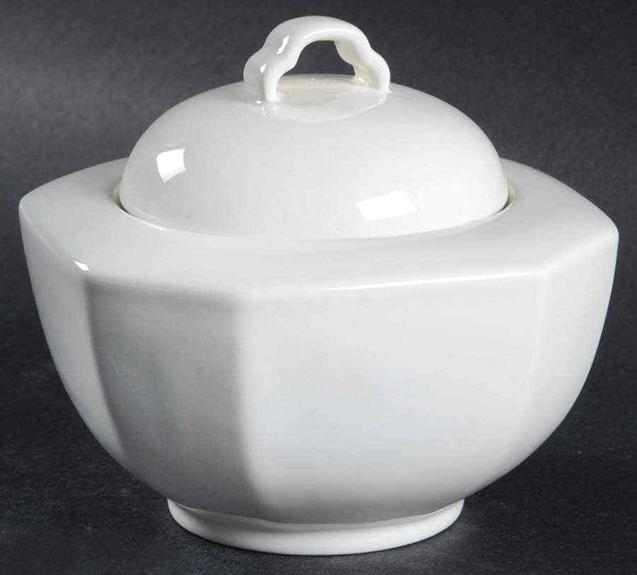 Color Spectrum Alpine White Sugar Bowl & Lid by Mikasa-1