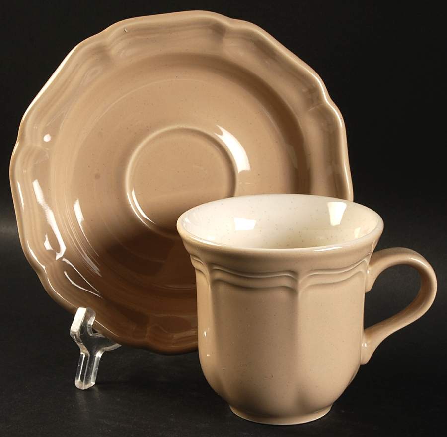 Country Straw Flat Cup & Saucer Set by Mikasa-1
