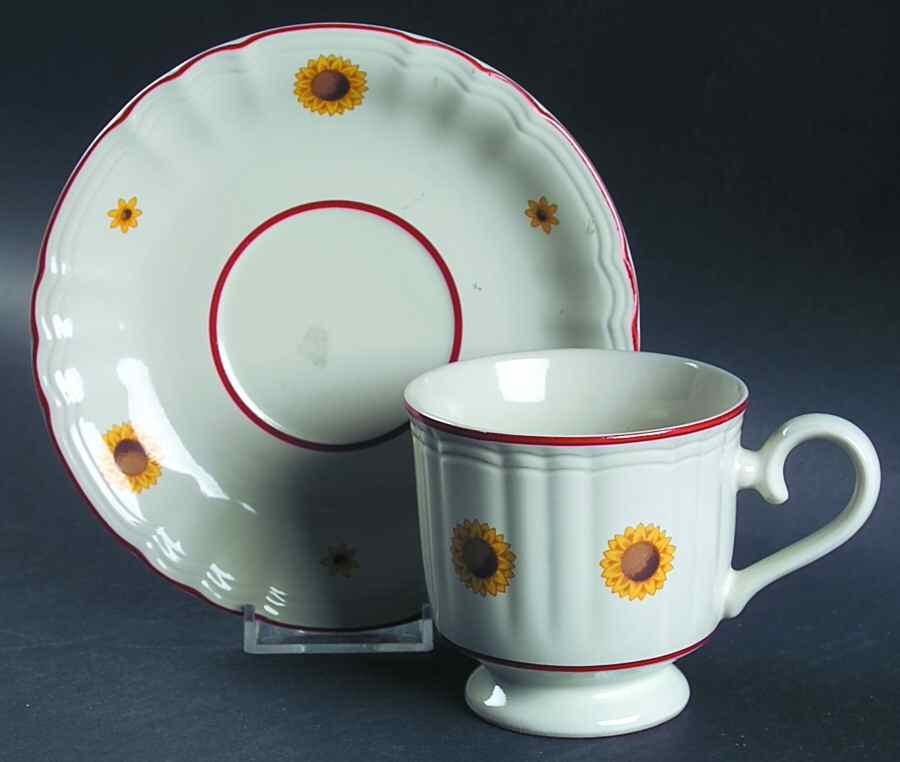 Country Summer Footed Cup & Saucer Set by Mikasa-1