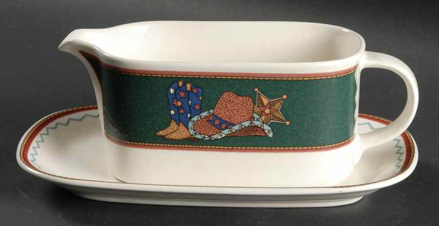 Country Trail Gravy Boat & Underplate (Relish/Butter) by Mikasa-1