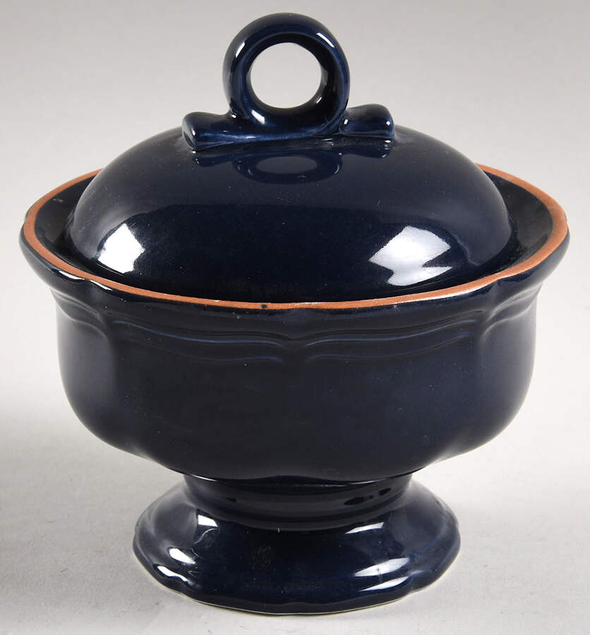 Countryside Blue Sugar Bowl & Lid by Mikasa-1