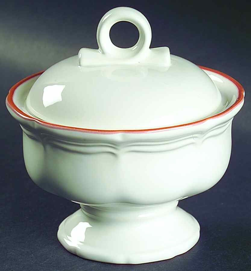 Countryside White Sugar Bowl & Lid by Mikasa-1