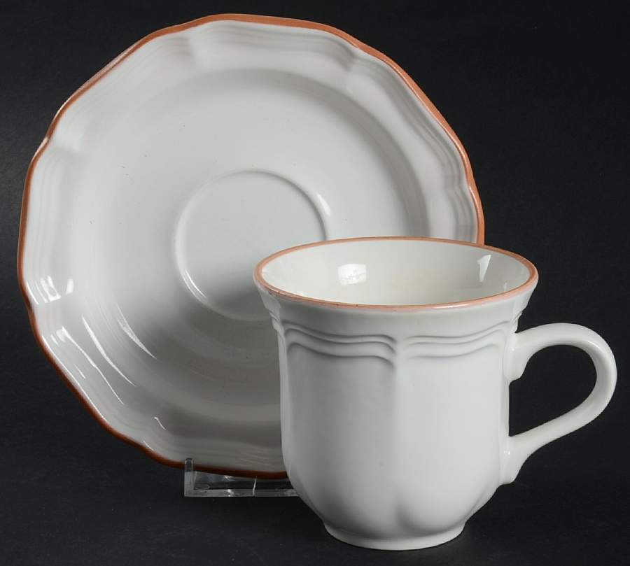 Countryside White Flat Cup & Saucer Set by Mikasa-1