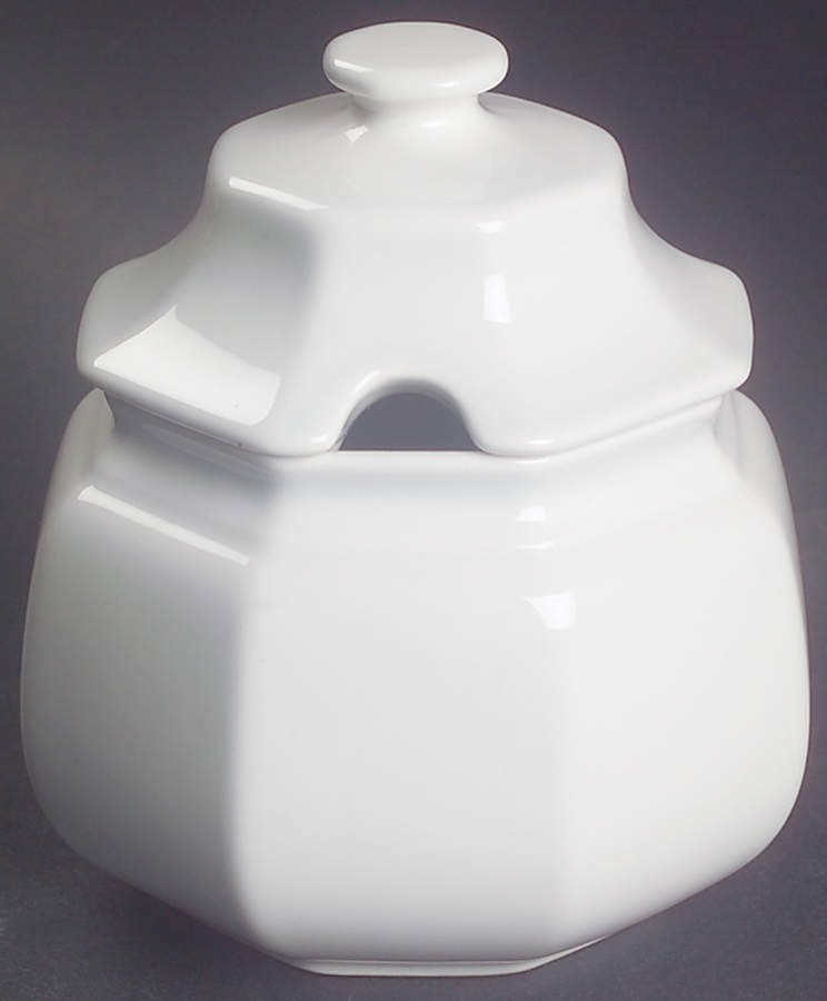 Continental White Sugar Bowl & Lid by Mikasa-1
