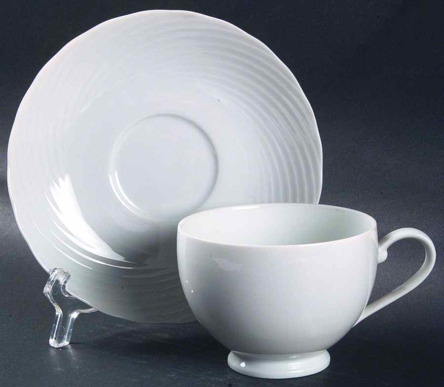 Cresta Blanca Footed Cup & Saucer Set by Mikasa-1